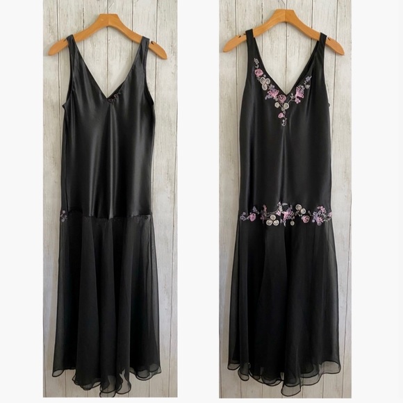 NWOT Vintage Fantasies By Morgan Taylor Satin Maxi Nightgown - Picture 1 of 15